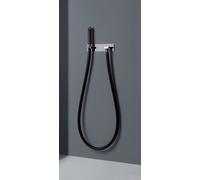 Gessi Water Tube Kneipp, tuyau Kneipp noir, douchette en bois, version avec support de douche et coude de raccordement mural, 32961735, 32961735, Colorazione: Bronzo caldo PVD