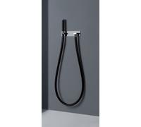 Gessi Water Tube Kneipp, tuyau Kneipp noir, douchette en plastique, version avec support de douche et coude de raccordement mural, 32963031, 32963031, Colorazione: cromo