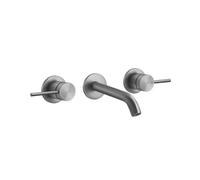 Gessi316 Cesello set prêt à poser, pour mitigeur de lavabo mural à 2 mains, bec fixe, bec 146-126 mm, sans garniture découlement, 54492727, 54492727, Colorazione: Ottone spazzolato PVD