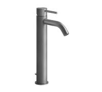 Gessi316 Flessa mitigeur monocommande de lavabo, version haute, avec vidage 1 1/4, saillie 122 mm, 727, 54004707, 54004707, Colorazione: Metallo nero spazzolato PVD