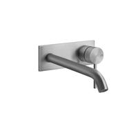 Gessi316 Intreccio set de finition pour mitigeur monocommande de lavabo encastré, plaque continue 65x165 mm, bec 200-170 mm, sans garniture découlement, 54190707, 54190707, Colorazione: Metallo nero s