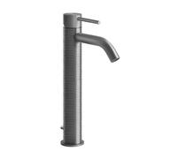 Gessi316 Trame mitigeur monocommande de lavabo, version haute, avec vidage 1 1/4, saillie 122 mm, 54304239, 54304239, Colorazione: Acciaio inossidabile spazzolato opaco