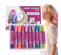 Gesso per Capelli - 10 Matite Coloranti Per Capelli - Marcatori Lavabili, Giocattolo Divertente, Trucco Per Adulti E Ragazzi