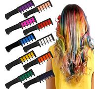 Gesso per capelli per ragazze, Jiasoval 10 colori pettine per capelli temporaneo, set di penne atossiche lavabili