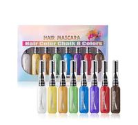 Gesso per capelli, Tintura per capelli, Gesso per capelli lavabile, Set per evidenziazione dei capelli, 8 varietà di colori Mascara Tintura Lavabile Colore temporaneo per capelli per evidenz