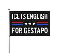 Gestapo IceIce è la parola inglese per Gestapo Flag - Colori vivaci e resistenti allo sbiadimento, poliestere a doppia cucitura con occhielli in ottone, bandiere 3 x 5 piedi