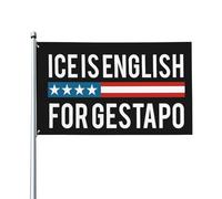 Gestapo IceIce è la parola inglese per Gestapo Flag - Colori vivaci e resistenti allo sbiadimento, poliestere a doppia cucitura con occhielli in ottone, bandiere 3 x 5 piedi