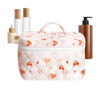 Gesteppter Organizer | Kosmetiktasche | Schminktasche | Reisefreundlicher Make-up-Organizer, Geräumige Make-up-Tasche Mit Blumenmuster, Gesteppte Kulturtasche Für Zuhause, Make-up-Aufbewahrung Mit Gr