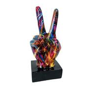 Gesti Dito Decorrenza Graffiti, Statua da Scrivania | Figure Colorate del Pollice della Pace di Arte Astratta, Scultura da Tavolo con segni di recitazione