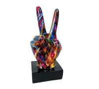 Gesti Dito Decorrenza Graffiti, Statua da Scrivania | Figure Colorate del Pollice della Pace di Arte Astratta, Scultura da Tavolo con segni di recitazione