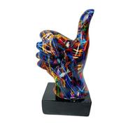 Gesti Dito Decorrenza Graffiti, Statua da Scrivania | Figure Colorate del Pollice della Pace di Arte Astratta, Scultura da Tavolo con segni di recitazione