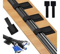 Gestione dei cavi sotto la scrivania: supporti per cavi riutilizzabili con strisce adesive, 20 pezzi, clip autoadesiva per cavi per una gestione dei cavi pulita e sicura (nero, 40 x 150 mm, 20 pezzi)
