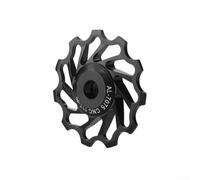 Gestione efficiente della catena con ruota guida in lega di alluminio con cuscinetto in porcellana per bici da strada (11T nero)