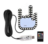 Gesto a mano a led per auto, gesto di auto con telecomando,Luci e dita a led ' con telecomando - divertente, cartello posteriore, gadget per veicoli per camion che si avvicinano le donne usano le