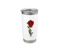 Gesto d'amore gotico della mano di scheletro di rosa, Bicchiere termico in acciaio inox doppia parete