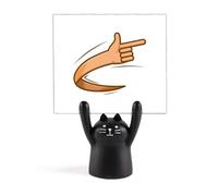 Gesto mano segnale movimento convoluto memo titolare cartone animato gatto nero stand decorazione