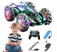 Gesture Sensing Stunt Car, Hand Controlled Vehicle, ABS Remote Control Toy With LED Lights And Music, Durable For Kids 8+, 360° Stunts, 1800mAh Rechargeable Battery, 1800mAh