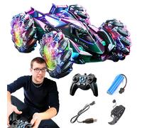 Gesture Sensing Stunt Car, Hand Controlled Vehicle, ABS Remote Control Toy With LED Lights And Music, Durable For Kids 8+, 360° Stunts, 1800mAh Rechargeable Battery, 1800mAh