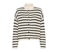 Gestuz - Cardigan Corto a Righe Avorio Nero - - Knitwear - Donna - Multicolore - XL