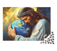 Gesù abbraccia la Terra Puzzles 1000 Pezzi In Colori Brillanti, Un Gioco Di Puzzle Per Pace Interiore, Ideale Per Attività in Famiglia, Regalo Di Compleanno Originale 52x38cm/1000pcs