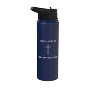 Gesù ama me e il mio pesce rosso - Cristiano minimalista Stainless Steel Insulated Water Bottle