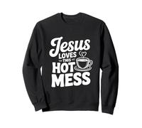 Gesù AMA Questo Caldo Pasticcio Divertente Umorismo Cristiano Felpa