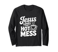 Gesù AMA Questo Caldo Pasticcio Divertente Umorismo Cristiano Maglia a Manica