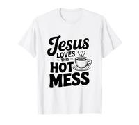 Gesù AMA Questo Caldo Pasticcio Divertente Umorismo Cristiano Maglietta