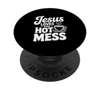 Gesù ama questo caldo pasticcio divertente umorismo cristiano PopSockets PopGrip Adesivo