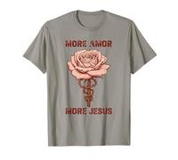 Gesù Amore Fede Rosa Spina Simbolo Religioso Cristiano Maglietta