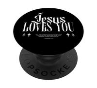 Gesù angosciato ti ama, perdona, cristiano PopSockets PopGrip Adesivo