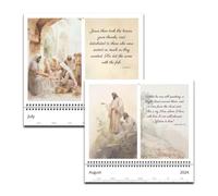 Gesù Arte Muro Calendario - Gesù Arte E Calendario Della Bibbia, Calendario Da Parete Poster Gesù | 2024 Calendario Mensile Della Fede Cristiana, Pianificatore Di Calendario Presente Ispirazionale W