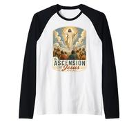 Gesù Ascensione al Cielo Atti degli Apostoli Cattolici Maglia con Maniche Raglan