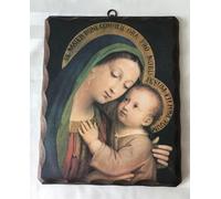 Gesù Auf Dem Colpo Il Madre di Dio Maria Gesù Filium Tuum Rustica Legno 26,5