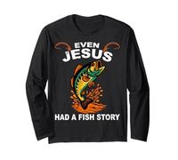 Gesù aveva Una Storia di Pesce Pescatore Pescatore Pescatore Cacciatore di Pesci Maglia a Manica