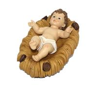 Gesu' bambino con culla in poliresina bambinello di natale addobbi natalizi presepe da cm 24 ottima idea regalo