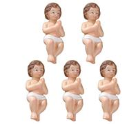 Gesù Bambino Nella Figurina Della Mangiatoia - Resina Per Bambini Gesù Ornamenti | 5 Figurine Con Mano Piegata | Statue Di Natività Della Decorazione Natalizia Religiosa - Per La Decorazione