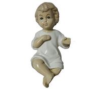 Gesu' bambino presepe in porcellana lungh. 17 cm statua bambinello
