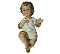 GESU' Bambino PRESEPE LUNGH. 35 CM Statua BAMBINELLO Vestito 25423