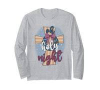 Gesù Buon Natale Natalizio I cristiani Amano Cristo Maglia a Manica