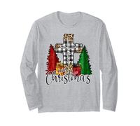 Gesù Buon Natale Natalizio I cristiani Amano Cristo Maglia a Manica