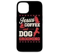 Gesù Caffè E Cane Grooming Divertente Christian Dog Groomer Custodia per iPhone 13