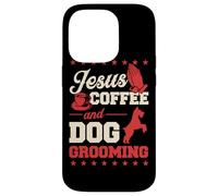 Gesù Caffè E Cane Grooming Divertente Christian Dog Groomer Custodia per iPhone 14 Pro