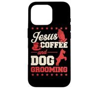 Gesù Caffè E Cane Grooming Divertente Christian Dog Groomer Custodia per iPhone 16 Pro