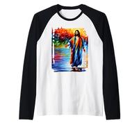 Gesù cammina sull'acqua Maglia con Maniche Raglan