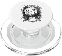Gesù carino con corona di spine faccia disegnato a mano scarabocchio PopSockets PopGrip per MagSafe