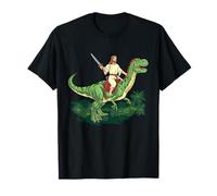 Gesù Cavalca Un Dinosauro Maglietta