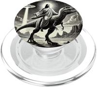 Gesù Cavalcando Dinosauro, Ufo, Divertente, Grafica Fredda, Pazzo PopSockets PopGrip per MagSafe