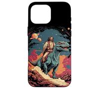Gesù cavalcando nello spazio T-Rex Dinosaur Meme Sci-Fi Believers Custodia per iPhone 16 Pro Max
