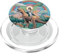 Gesù cavalcando nello spazio T-Rex Dinosaur Meme Sci-Fi Believers PopSockets PopGrip per MagSafe